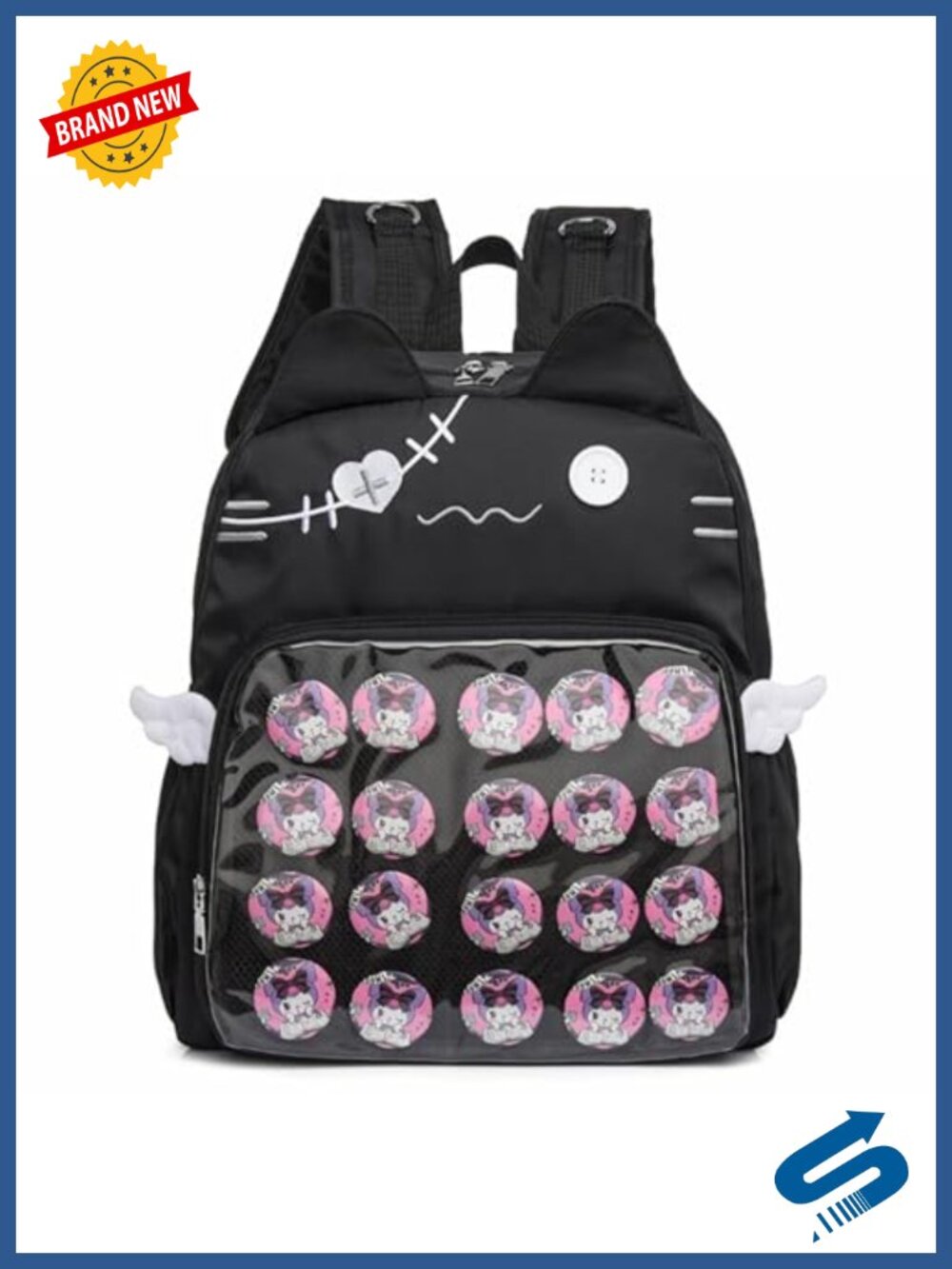 Cat Ear Ita Bag Backpack Pin Display Large Nylon Cosplay